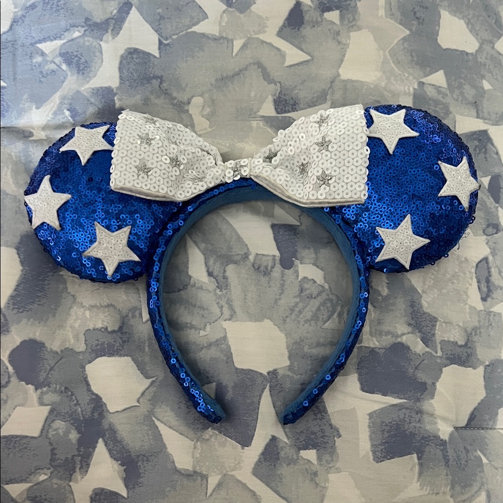 Blue/White Star Minnie Ears